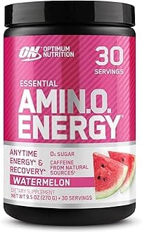 Optimum Nutrition (ON) Amino Energy - Pre Workout With Green Tea, Bcaa, Amino Acids, Keto Friendly, Green Coffee Extract, 0 Grams of Sugar, Anytime Energy Powder - Watermelon, 270 G, 30 Servings