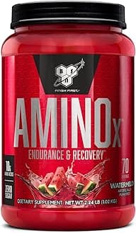 BSN Amino X Muscle Recovery & Endurance Powder, BCAAs, 10 Grams of Amino Acids, Keto Friendly, Caffeine-Free, Support Endurance, Zero Sugar, Watermelon, 70 servings, 35.84 Ounce (Packaging May Vary)