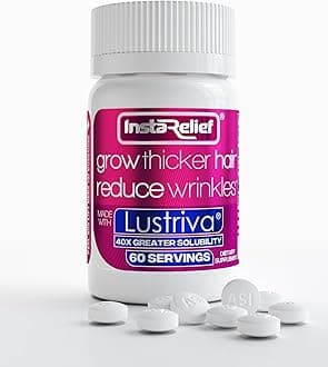 Hair Growth with Lustriva® - Clinically Shown to Grow Thicker, Healthier Hair in 3 Weeks, Reduce Wrinkles and Fine Lines, with Biotin, Silicon, and Arginine, 60 Tablets