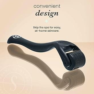 Black Derma Roller Microneedling Roller Face - Includes Free Storage Case