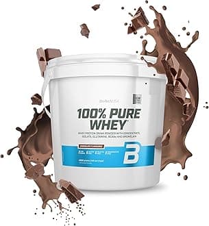 BioTechUSA 100% Pure Whey | Protein Powder with BCAA and Glutamine | Gluten-Free, Palm Oil Free | 21g Protein per Serving, 4 kg, Chocolate