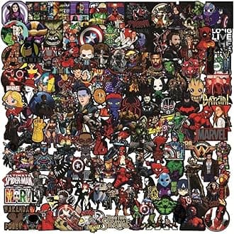 PIXELARTZ Superheroes Dark Theme DIY Vinyl Stickers for Laptop, Skateboard, Luggage, Snowboard, Refrigerator, Toys, Car, Bikes, Phones, Guitar (Multicolor) (9)