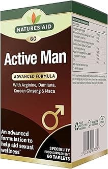 Active Man Tablets - High Strength Supplement with Zinc Maca Ginseng and Damiana - Supports Men’s Health Energy Vitality Immunity and Performance - Vegan Gluten Free Non-GMO - 60 Tablets