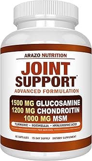 Glucosamine Chondroitin Turmeric Msm Boswellia - Joint Support Supplement for Relief for Bones, Back, Knees, Hands (60 Capsules)