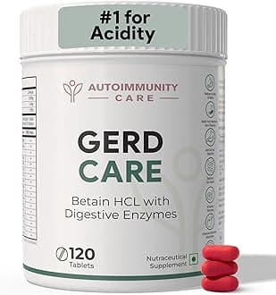 - Autoimmunity Care GERD Care – Betaine HCL with Pepsin & Enzymes | Supports Low Stomach Acid, Acid Reflux & Heartburn Relief | Acidity & Bloating Relief, Acidity Tablet for Acid Reflux & Heartburn Relief | 120 Tabs