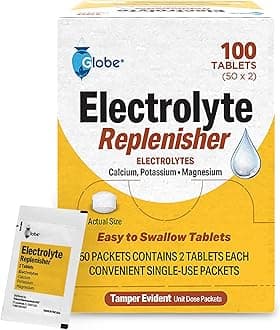 Electrolyte Replacement Tablets for Rehydration, Exercise Recovery, Youth & Adult Athletes, Hiking, Camping, & Sports Recovery and More... 50 Packets of 2 Tablets Each, 100 Count