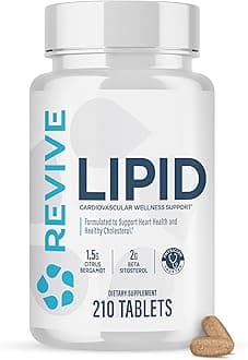 Revive MD Lipid Support Formula - Supplement Helps Maintain Healthy Cholesterol Levels, Endothelial Health & Triglyceride Levels - Beta Sitosterol, Citrus Bergamot & Pantethine (30 Servings)