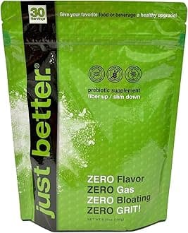 Prebiotic Fiber Supplement for a Healthy Gut | Fiber Powder with Zero Grit Zero Taste and No Bloating or Gas | Feel Full Faster | Keto Non-GMO Gluten Free Vegan 30 Servings