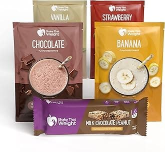Shake That Weight Meal Replacement Shakes - Diet Shakes - 1 Week Supply. 7x Chocolate Peanut Bars - 4x Chocolate Shakes, 4x Vanilla Shakes, 3x Strawberry Shakes, 3x Banana Shakes