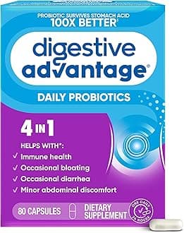 Probiotics for Digestive Health, Daily Probiotics for Women & Men, Supports Gut Health, Occasional Bloating & Diarrhea, Minor Abdominal Discomfort, & Immune Support, 80ct Capsules