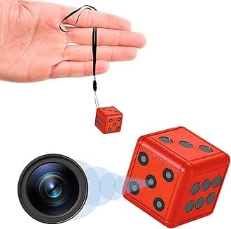 Dice Mini Spy Camera with 32G SD Card – CamFI Hidden Camera Dual Recording Modes Spy Cam 1080P HP Recording Night Vision Surveillance Cop Cam for Office Home Security Monitoring. (Red)