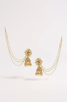 Metal Gold Plated and Pearl Earrings for Women & Girls