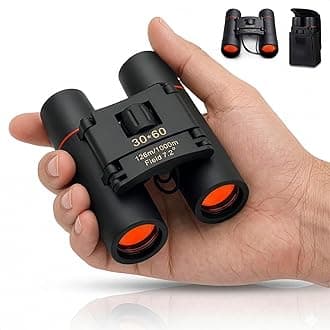 Small Binoculars for Adults – Pocket Size Portable Design with 126M/1000M Wide View, 7.2° Angle & Storage Bag – Easy Focus Mini Binoculars for Adults Travel, Birdwatching & Close to Mid Range Viewing