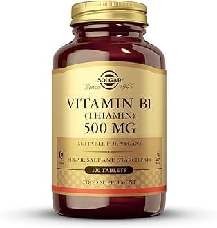 – Solgar Vitamin B1 (Thiamin) 500 mg Tablets - Pack of 100 - Supports Energy Metabolism and Nervous System - Vegan
