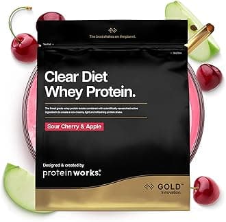 Protein Works | Clear Diet Whey Protein - Gold Innovation, Whey Protein Isolate Powder, Refreshing High Protein Drink, Sour Cherry & Apple, 20 Servings, 500g