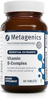 Vitamin B-Complex - Active B6 & B12 Vitamins with Folate - Supports Energy Metabolism, Stress Response, Homocysteine Balance & Nervous System Health - Vegetarian & Gluten-Free - 60 Tablets
