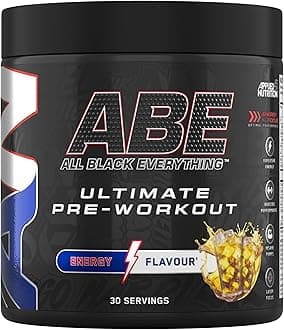 ABE Pre Workout - All Black Everything Pre Workout Powder, Energy & Physical Performance with Citrulline, Creatine, Beta Alanine (375g - 30 Servings) (Energy Flavour)