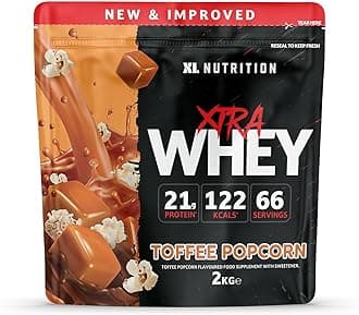 Whey Protein Powder | High Protein, Low Carbohydrates | 67 Servings, 2kg | Suitable for Vegetarians | Ideal for Muscle Building, Recovery Support (Caramel Toffee Popcorn Flavour)