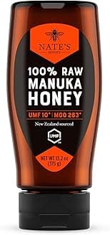Nature Nate's | Raw Manuka Honey MGO 263+ | UMF 10+ Certified | 13.2 oz Squee...