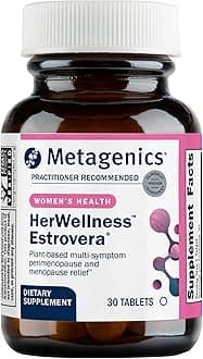 HerWellness Estrovera - Hormone-Free Plant-Based Supplement - Supports Menopause & Perimenopause Relief - Hot Flashes, Night Sweats, Multi-Symptom Support - Vegetarian, Non-GMO - 30 Tablets