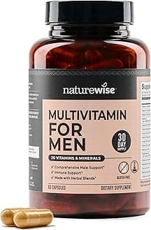Multivitamin for Men - Daily Male Support - Minerals & Herbs for Energy, Performance, Immunity - with Vitamin A, C, D, B-Complex - Soy & Gluten-Free, Non-GMO - 60 Capsules[1-Month Supply]