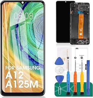 SRJTEK For Samsung Galaxy A12 Screen Replacement for Samsung A12 LCD Screen A125 LCD Display SM-A125F Touch Digitizer SM-A125M Assembly with SM-A125U, SM-A125N, SM-A125W Repair Kits (Black with Frame)