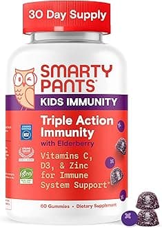 SmartyPants Kids Immunity Elderberry Gummies: Kids Immune Support Supplement,...