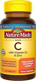 Nature Made Super C, Vitamin C and Zinc with Vitamin D3, Dietary Supplement for Immune Support, 60 Tablets, 60 Day Supply