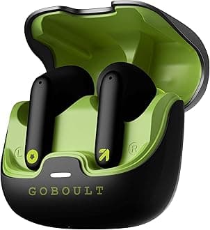 GOBOULT Z40 True Wireless in Ear Earbuds with 60H Playtime, Zen™ ENC Mic, Low Latency Gaming, Type-C Fast Charging, Made in India, 10mm Rich Bass Drivers, IPX5, Ear Buds TWS (Black)