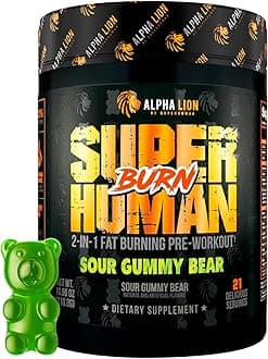 ALPHA LION Superhuman Burn 2-in-1 Metabolism Booster Pre Workout, Weight Loss...