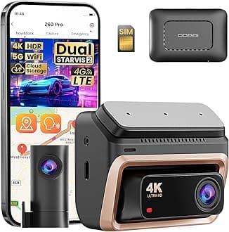Dash Cam Z60 Pro 4G LTE with SIM Card Hardwire Kit Set
