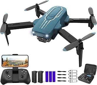 Mini Drone with Camera for Adults Youth - 1080P HD FPV Camera Drones with 90° Adjustable Lens, Gestures Selfie, One Key Start, 360° Flips, Toys Gifts RC Quadcopter for Boys Girls with 2 Batteries