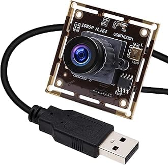 ELP USB Camera Low Light 2MP 1080P Sony IMX323 Sensor USB Camera Module with Microphone,2.1mm Wide Angle Lens Embedded Webcam Board,0.01Lux H.264 High Speed Industrial USB Computer Camera for Laptop