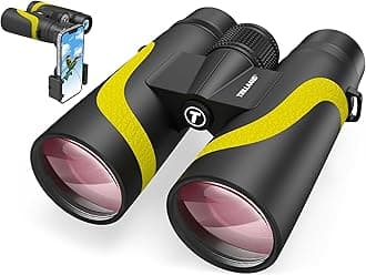 15x55 HD Binoculars for Adults High Powered,8° Wide Angle Binoculars,367/1000yds,BAK4 Prism FMC Lens,IPX7 Waterproof Binoculars for Bird Watching Hiking Travel Sports with Phone Adapter(Yellow)