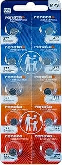 Renata 377 SR626SW Batteries - 1.55V Silver Oxide 377 Watch Battery (10 Count)