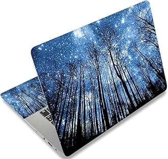 Laptop Skin Sticker Decal 15-15.6 Inches, Universal Reusable Vinyl Sticker for 12.1 13 13.3 14 15.4 Inches Netbook/Notebook PC, Waterproof & Scratch-Resistant (Forest, Moonlight)