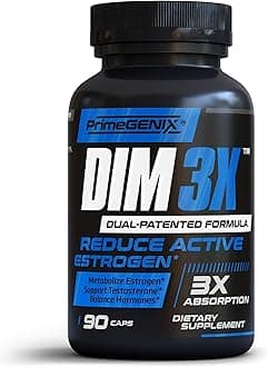 PrimeGENIX DIM 3X 200mg Supplement | Dim Estrogen Blocker for Men & Aromatase Inhibitor | Men’s Hormone Balance & Fitness Booster Supplement | 90 Capsules
