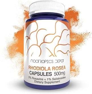 Rhodiola Rosea Capsules | 500mg | 3% Rosavins | 120 Count | Adaptogen Herb | Ayurvedic Supplement