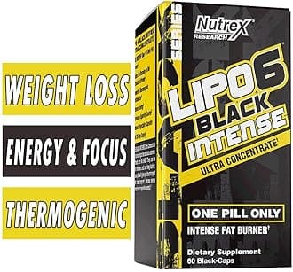 Nutrex Research Prompt Nutrition Lipo6 Black Intense Ultra Concentrate Fat Destroyer - Pack Of 60 Capsules With Importer Tag,1 Count