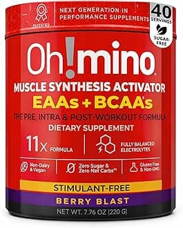 Essential Amino Acids Supplement, Berry Blast, Stimulant-Free Powder, All 9 EAAs, BCAAs and The Perfect Amino for Workouts, Amino Energy, and to Build Muscle, and Recover Faster