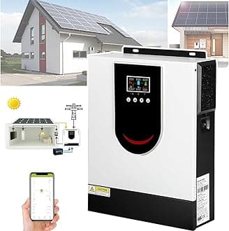1.0-10.2KW Hybrid Solar Inverter, 12V 24V 48V Pure Sine Wave, Off Grid, 10200W, 48V DC, 220V AC, MPPT Solar Charge Controller, LCD Display