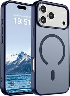 SUPFINE Magnetic for iPhone 17 Pro Max Case (Compatible with MagSafe)(Military Grade Drop Protection) Translucent Matte Shockproof with Anti-Fingerprint Phone Cover 2025,Navy Blue