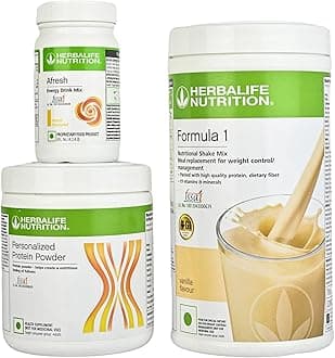 Herbalife Formula 1 Shake Vanilla Flavor, Personalized Protein Powder & Lemon Afresh 750 GM (Pack of 3)