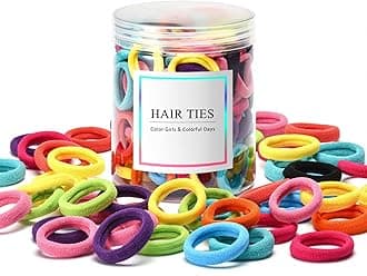 - Omszte,100 Pcs Baby Hair Ties, Seamless Cotton Toddler Hair Ties for Girls and Kids, Multicolor Small Soft Hair Elastics Ponytail Holders(10Colors)