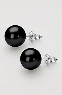 925 Silver Classic Pearl Earrings for Women | 92.5 Sterling Silver & Brilliant Lustre Pearls | Lovely Gift for Women