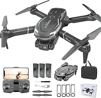 FLYVISTA Cool Mini Drone with Camera for Kids Adults Beginners, 1080P FPV Camera Remote Control Drone for Kids with 3 Batteries, One-Click Take Off/Landing, Altitude Hold, Headless Mode, 3