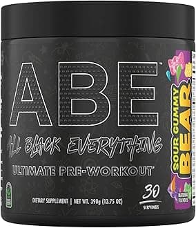 All Black Everything Pre-Workout Powder | Preworkout Energy Drink Mix | 350mg Caffeine | Beta Alanine & Citrulline | Energy Supplement for Men & Women | Sour Gummy Bear | 30 Servings