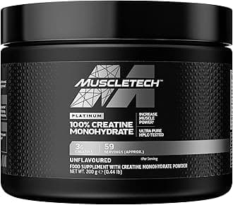 Platinum 100% Creatine Monohydrate Powder, Pure Creatine, Workout Supplement For Men & Women, 59 Servings, 200g, Unflavoured