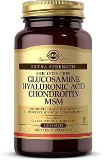 Solgar Glucosamine Hyaluronic Acid Chondroitin MSM (Shellfish-Free) 120 Tablets