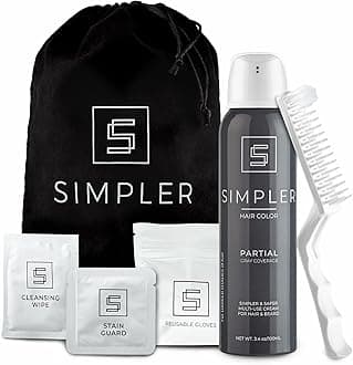 Simpler Partial Coverage Men's Hair Color Color Box - Permanent Beard and Mustache Dye - Ammonia-Free Beard Hair Dye — Fast Gray Blending — Salt & Pepper Look - Lighter Shades